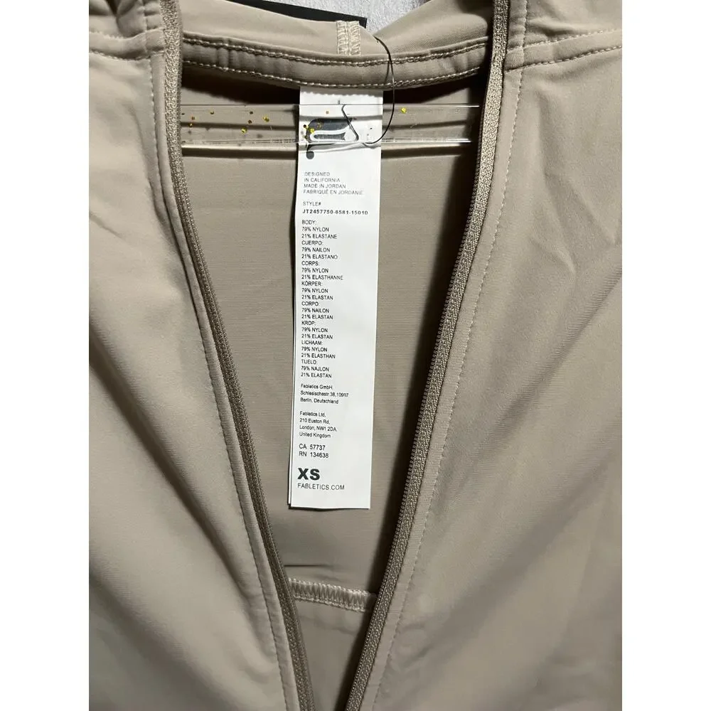 NWT Fabletics Men’s The One Jacket XS Brutalist Khaki Quick-Dry‎ Lightweight Zip